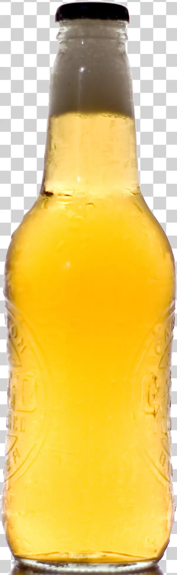 Cold Beer Bottle with Foam PNG Transparent Background