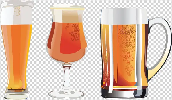 Assorted Beer Glasses PNG Transparent Background