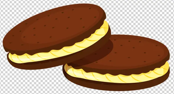 Cartoon Chocolate Cream Sandwich Cookies PNG