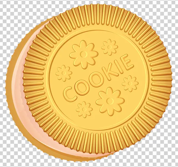 Embossed Cookie with Cream Filling PNG Transparent