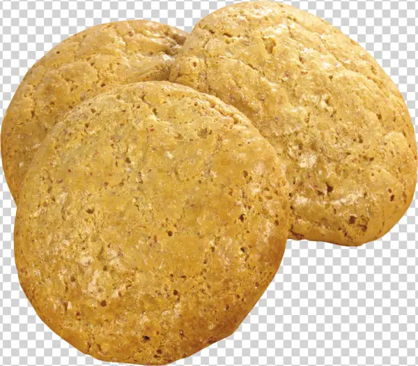 Three Delicious Oatmeal Cookies PNG Transparent Background