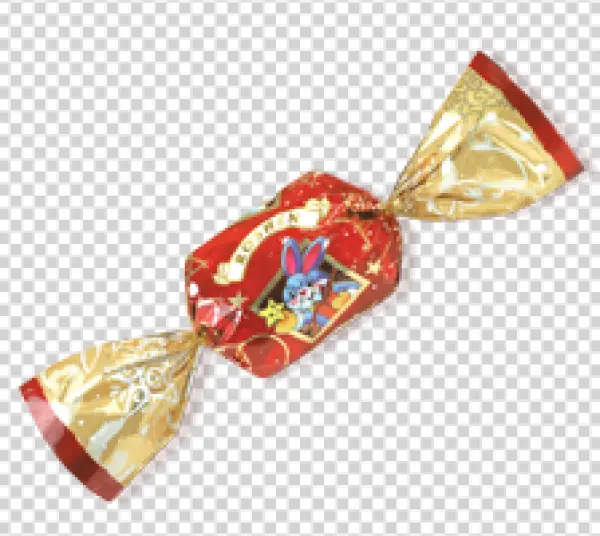 Festive Red and Gold Candy Wrapper PNG