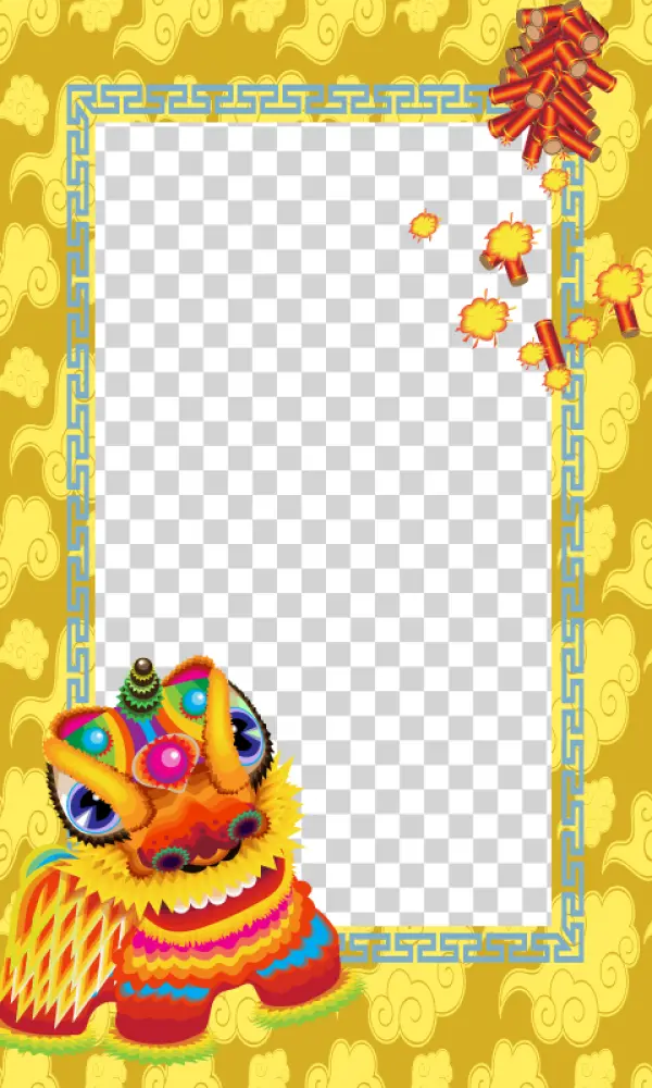 Traditional Chinese New Year Frame PNG