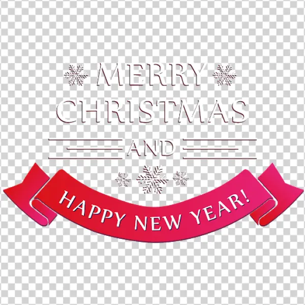 Merry Christmas and Happy New Year Banner PNG Transparent