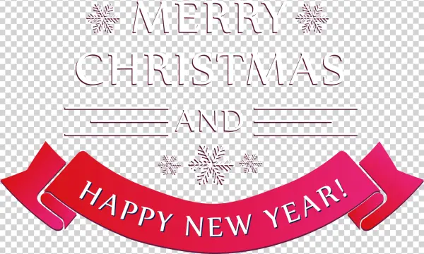Merry Christmas and Happy New Year Banner PNG