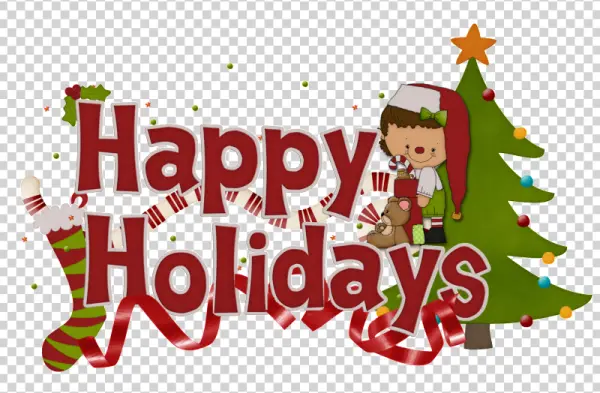 Happy Holidays Christmas Greeting PNG Transparent