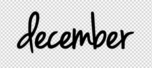 December Cursive Text PNG Transparent Background