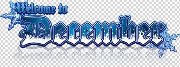Welcome to December Snow Text PNG