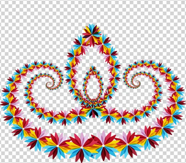 Colorful Floral Spiral Crown Transparent PNG