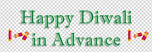 Happy Diwali in Advance PNG with Firecrackers