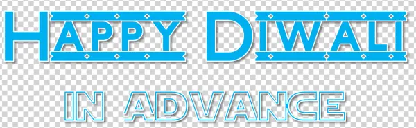 Happy Diwali In Advance Blue Text PNG