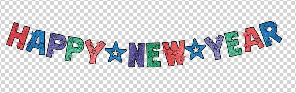 Glitter Happy New Year Banner PNG Transparent
