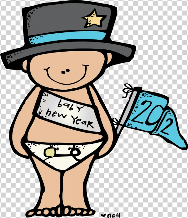 Baby New Year 2012 Cartoon with Hat PNG