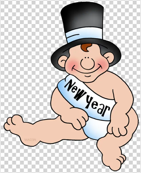 Baby New Year Cartoon PNG Transparent