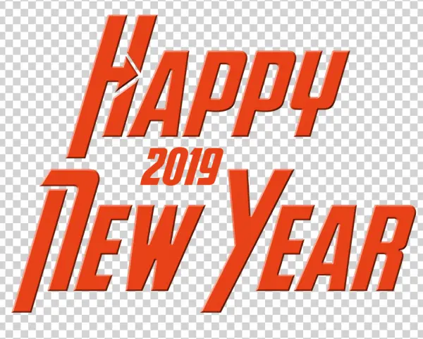 Happy New Year 2019 Stylized Text PNG