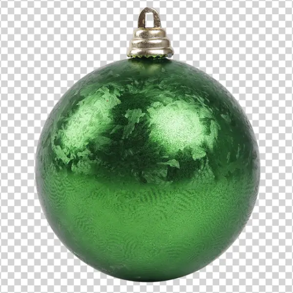 Green Frosted Christmas Ornament PNG