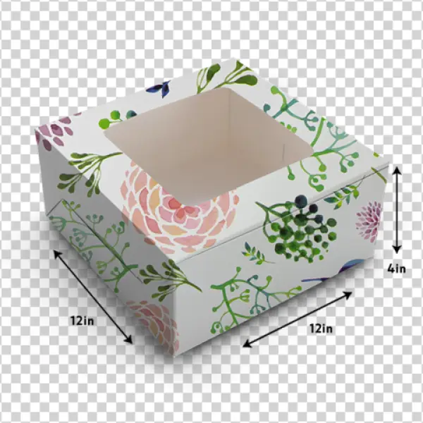 Floral Window Cake Box PNG Transparent