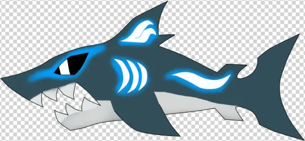 Glowing Blue Shark Transparent PNG