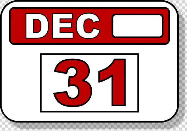 December 31 Calendar Icon PNG Transparent