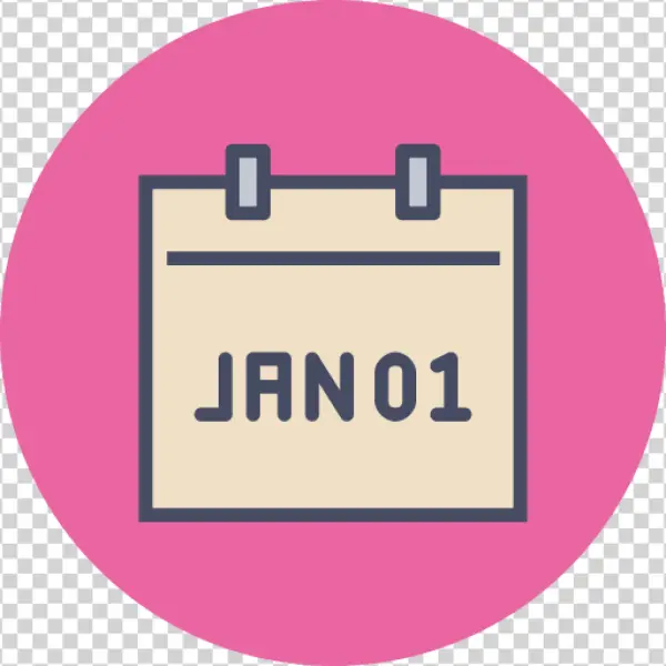 Calendar Icon with Jan 01 Date