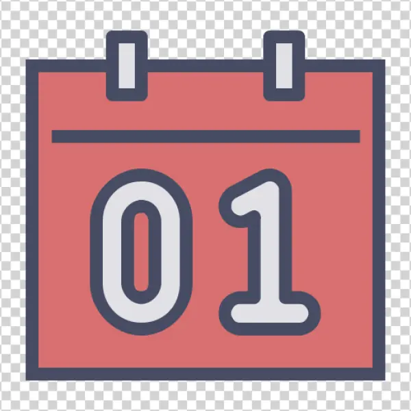 Red Calendar Day 01 Icon Transparent PNG
