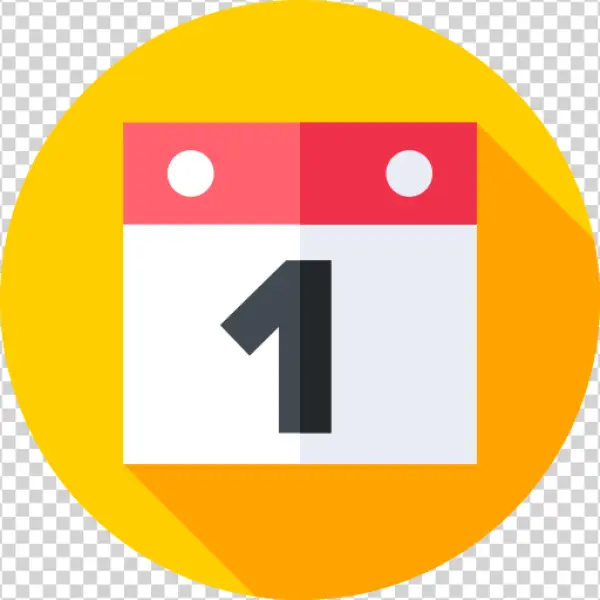 Flat Design Calendar Icon Date 1 PNG
