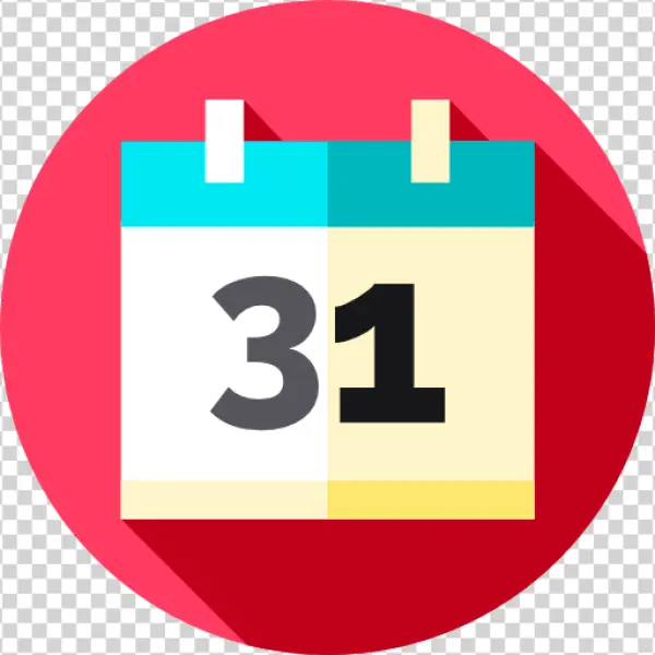 Flat Design Calendar 31 Icon PNG