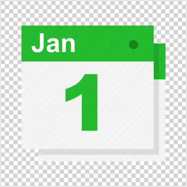 January 1 Calendar Icon PNG Transparent Background