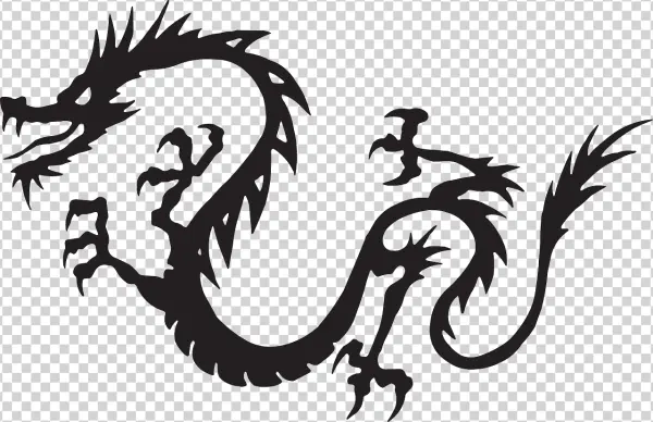 Black Dragon Silhouette PNG Transparent Background