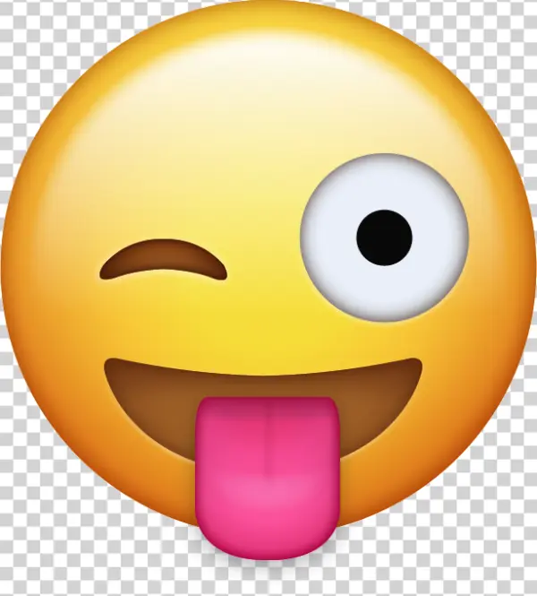 Winking Face with Tongue Out Emoji PNG