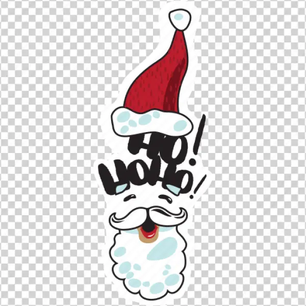 Santa Claus Ho Ho Ho Christmas Sticker PNG