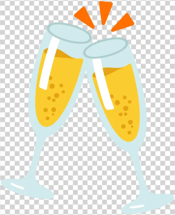 Two Champagne Flutes Toasting PNG Transparent Background