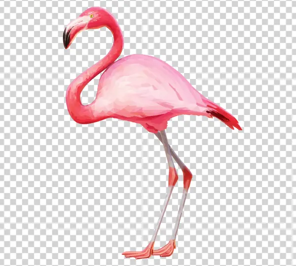 Low Poly Pink Flamingo PNG Transparent Background