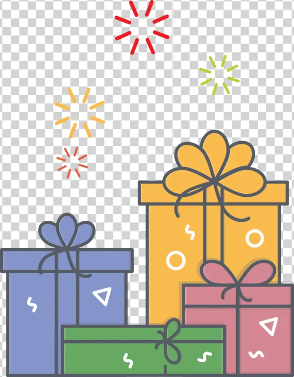 Colorful Celebration Gift Boxes PNG Transparent Background