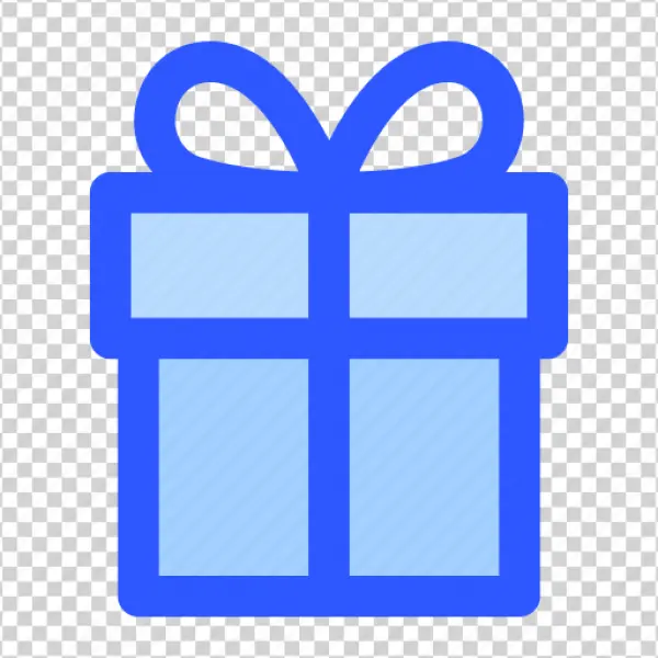 Blue Gift Box Icon Transparent Background