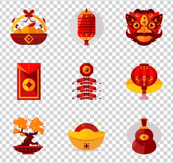 Chinese New Year Celebration Icon Set