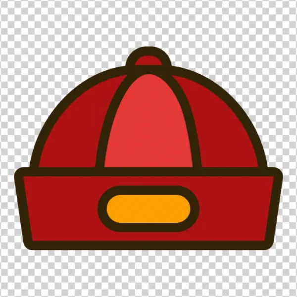 Traditional Red Chinese Hat Icon Transparent PNG