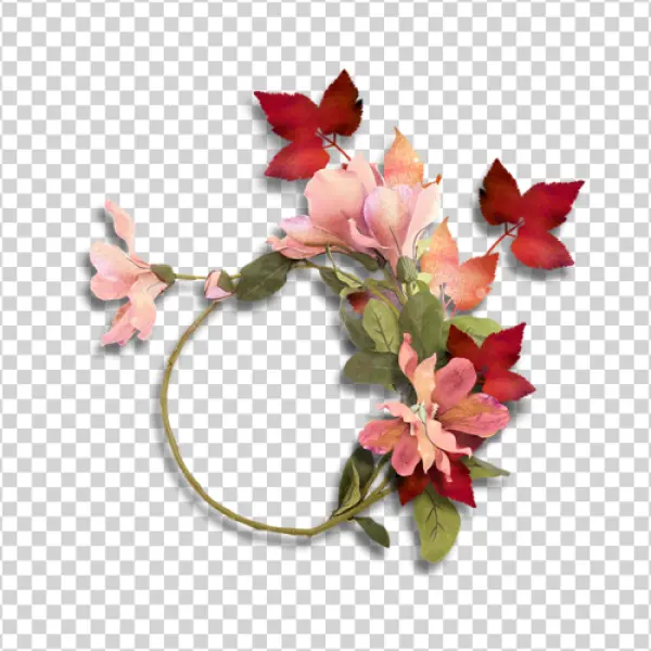 Elegant Floral Wreath PNG Transparent Background