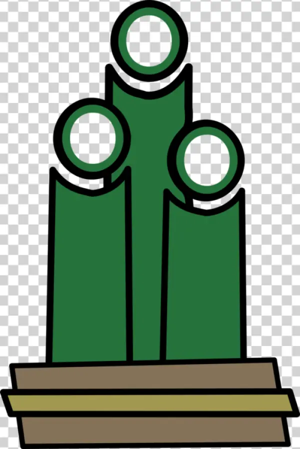 Minimalist Green Family Icon on Podium PNG Transparent Background