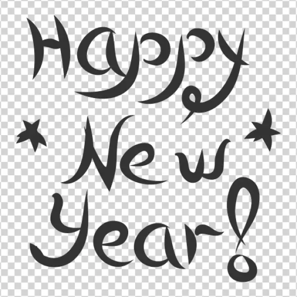 Happy New Year Calligraphy Text PNG Transparent