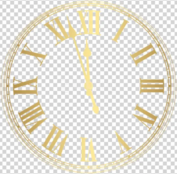 Golden Roman Numerals Clock Face PNG Transparent