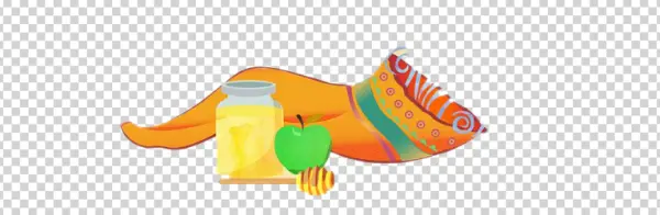 Shofar Honey Apple for Rosh Hashanah PNG Transparent Background