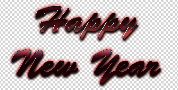 Happy New Year Red Glow Text PNG Transparent Background