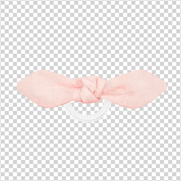 Textured Pink Bow Hair Tie PNG Transparent