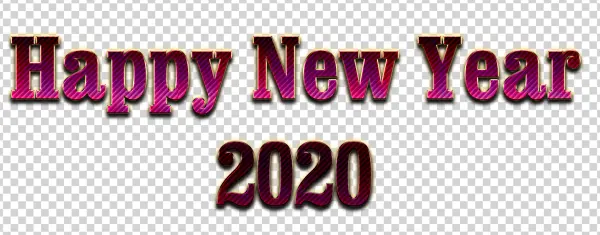 Happy New Year 2020 Text Design PNG
