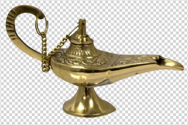 Golden Aladdin's Lamp PNG Transparent Background