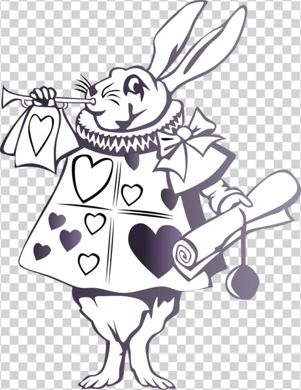Alice in Wonderland White Rabbit PNG Transparent Background