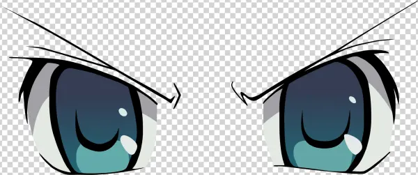 Stylized Blue Anime Eyes PNG Transparent Background