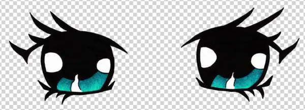 Dramatic Blue Anime Cartoon Eyes PNG