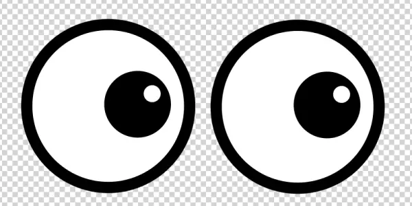 Googly Eyes Looking Left PNG Transparent Background